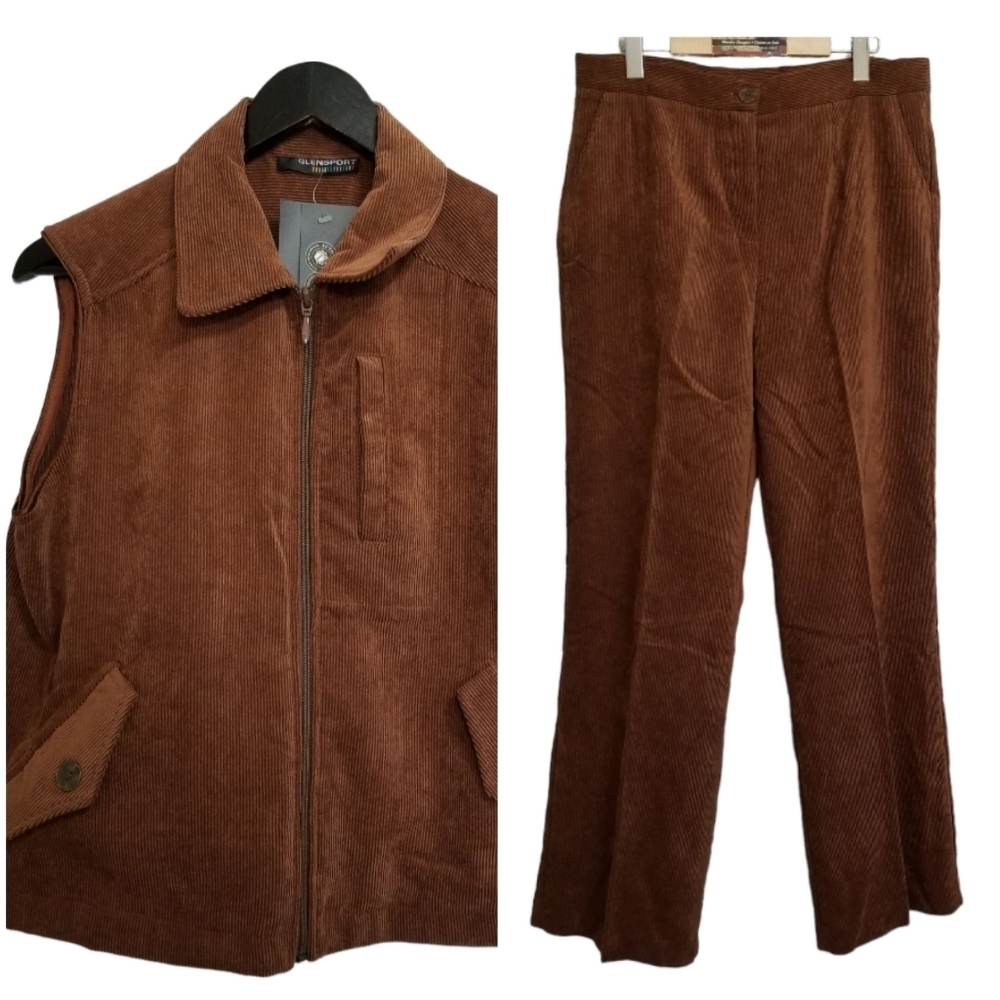 Glensport New Corduroy Vest and pant polyester/nylon set Size 12